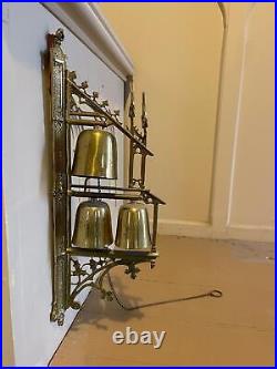 Great Set Of Bronze Antique Sacristy Bells From A Closed Church Hcm105