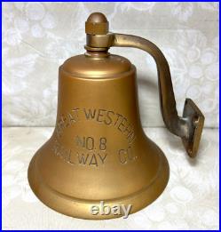 Great Western Railway Co. No 8 Brass Bell with Clapper with Brass Hanging Bracket