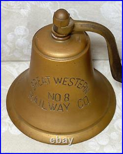 Great Western Railway Co. No 8 Brass Bell with Clapper with Brass Hanging Bracket