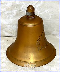 Great Western Railway Co. No 8 Brass Bell with Clapper with Brass Hanging Bracket