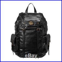 Gucci Gg Re(belle) Mens's Large Grain Leather Backpack Rucksack Black Msrp $3490