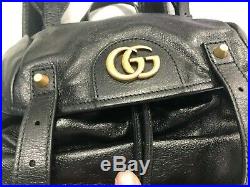 Gucci Gg Re(belle) Mens's Large Grain Leather Backpack Rucksack Black Msrp $3490