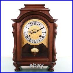 HERMLE Mantel TOP! Clock Vintage RARE MODEL! DOUBLE BELL CHIME Germany SERVICED