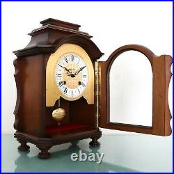 HERMLE Mantel TOP! Clock Vintage RARE MODEL! DOUBLE BELL CHIME Germany SERVICED