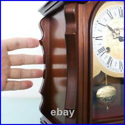 HERMLE Mantel TOP! Clock Vintage RARE MODEL! DOUBLE BELL CHIME Germany SERVICED