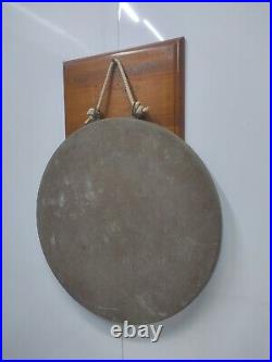 Halloween Sale Original Brass Metal Round Plate Old Vintage Gong Bell Mallet