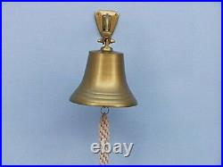 Hampton Nautical 3xglass-101 Antique Brass Hanging Ship's 9 Bell-Nautical De