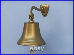 Hampton Nautical 3xglass-101 Antique Brass Hanging Ship's 9 Bell-Nautical De