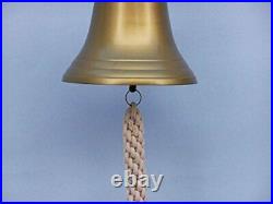 Hampton Nautical 3xglass-101 Antique Brass Hanging Ship's 9 Bell-Nautical De