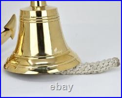 Handmade Antiqued Vintage Brass Ship Bell Solid Brass Polished Premium Nautical