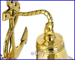 Handmade Antiqued Vintage Brass Ship Bell Solid Brass Polished Premium Nautical