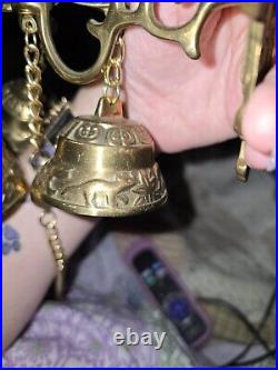 Heavy Vintage 1970 Hotel Motel Business Solid Brass Clerk 3-WAY Cluster Bells