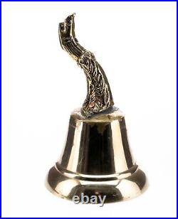 Heavy and VERY LOUD Brass Bell with Serpent Handle 2lbs 8in Tall 5in Wide Used