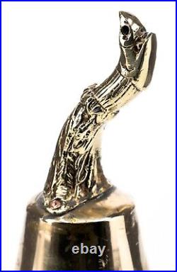 Heavy and VERY LOUD Brass Bell with Serpent Handle 2lbs 8in Tall 5in Wide Used