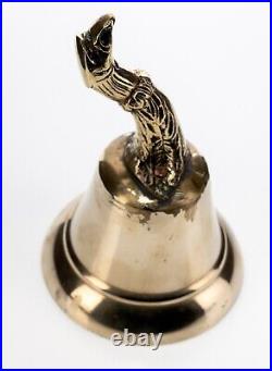 Heavy and VERY LOUD Brass Bell with Serpent Handle 2lbs 8in Tall 5in Wide Used