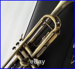High Grade Antique Bb key trumpet horn 4-7/8 Bell with case 2pc mouthpiece