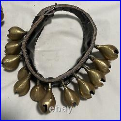 Horse Camel Clam Bells Handmade Middle East Leather Strap Livestock Set 2