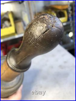 Huge Antique Bronze Teacher's Hand School Bell with Copper & Wood 4.75 LBs