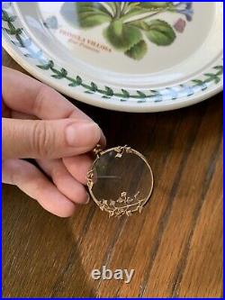 IVY French Victorian Brass Photo Locket Pendant Reversible Mourning Belle Epoque