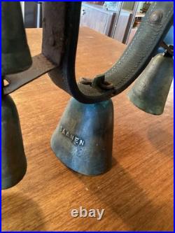 Incredible Antique Saanen Switzerland Brass Sleigh Almglocken With 7 Bells