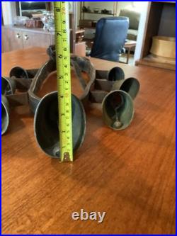 Incredible Antique Saanen Switzerland Brass Sleigh Almglocken With 7 Bells