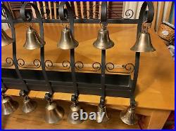 Iron Stand with Vintage Brass Bells
