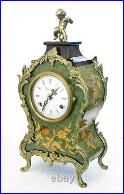 Italian Hermle Imperial Bell-striking Clock Louis XV Cartel Boulle Style Working