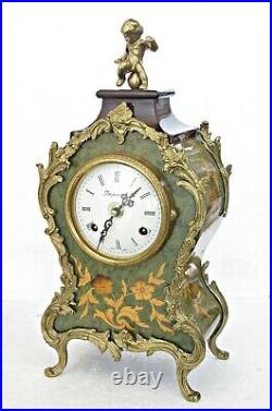 Italian Hermle Imperial Bell-striking Clock Louis XV Cartel Boulle Style Working