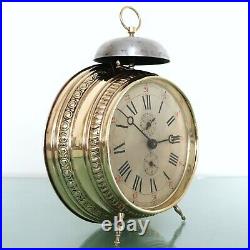 JUNGHANS Alarm Mantel Clock Antique RARE! 1910s XXXL LARGE BELL Germany RESTORED