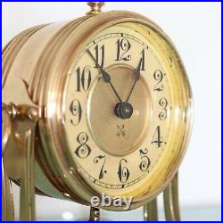 JUNGHANS PFEILKREUZ Alarm Mantel Clock MUSEUM PIECE! Antique MOVING BELL Germany