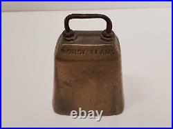 James Barwell 3 1/2'' Brass Cow Bell Success To Horse Teams Vintage Antique