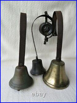 Job Lot 3 Antique Victorian Servants Butlers Bells Brass / Metal