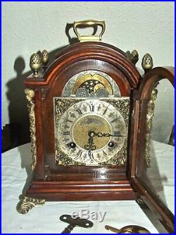 John Smith London 8 Day Bracket, Mantle Clock, Pendulum Movement, Moonphase, 2 Bells