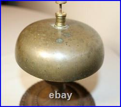 LARGE rare antique brass cast iron Dutch A. M. Nacht dinner hotel table bell