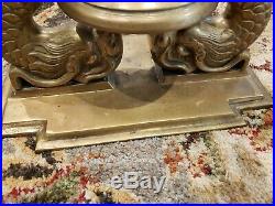 LG Vintage BRASS Double DOLPHIN Koi FISH Figural STATUE Old SHIP Submarine BELL