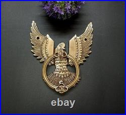 Lacquered Brass Bald Eagle Design Door Bell Bird Shape Home Door Knocker GTX