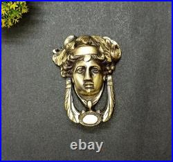 Lacquered Brass Princess Face Door Bell Queen Lady Bedroom Door Knocker GTX