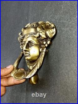 Lacquered Brass Princess Face Door Bell Queen Lady Bedroom Door Knocker GTX