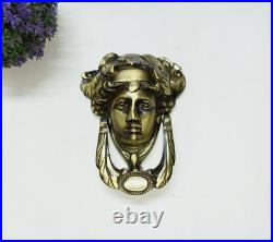Lacquered Brass Princess Face Door Bell Queen Lady Bedroom Door Knocker GTX