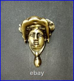 Lacquered Brass Princess Face Door Bell Queen Lady Bedroom Door Knocker GTX