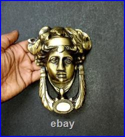 Lacquered Brass Princess Face Door Bell Queen Lady Bedroom Door Knocker GTX