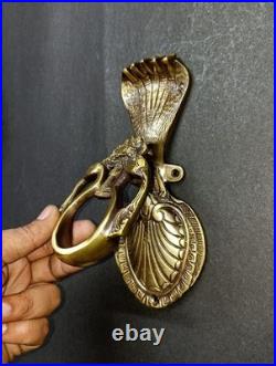 Lacquered Brass Yali with Snake Door Knocker Mythology Theme Door Bell AJ536