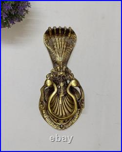 Lacquered Brass Yali with Snake Door Knocker Mythology Theme Door Bell AJ536