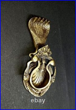 Lacquered Brass Yali with Snake Door Knocker Mythology Theme Door Bell AJ536