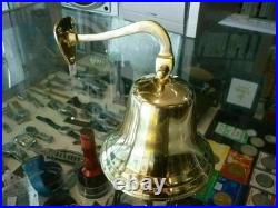 Large 11 Solid Brass Nautical Ship's Boat Bell Marine Maritime Wall Hang Bell