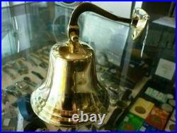 Large 11 Solid Brass Nautical Ship's Boat Bell Marine Maritime Wall Hang Bell