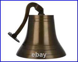 Large 14 Brass Nautical Wall Bell 10 Diameter Heavy Antique Ship Bell with rop
