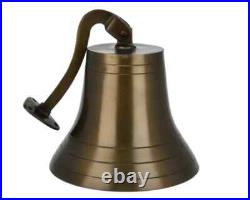 Large 14 Brass Nautical Wall Bell 10 Diameter Heavy Antique Ship Bell with rop