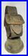 Large 19th c antique brass or bronze Swiss Cow bell with leather strap & buckle