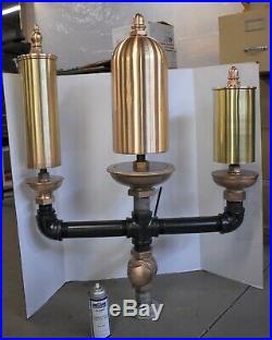 Large 3 bell chime steam whistle #4 antique brass